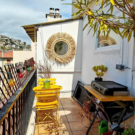 Cozy Roof Terrace Near Promenade Des - Ac 公寓